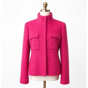 Giorgio Armani Women's Fuchsia Pink Mohair Wool Jacket Size 42 US Size 6 NEW